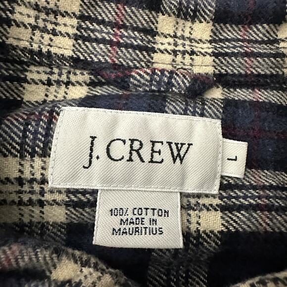 J.Crew Plaid Flannel Shirt Mens Large Thick Cabin Winter Work Rugged Preppy - Picture 5 of 8